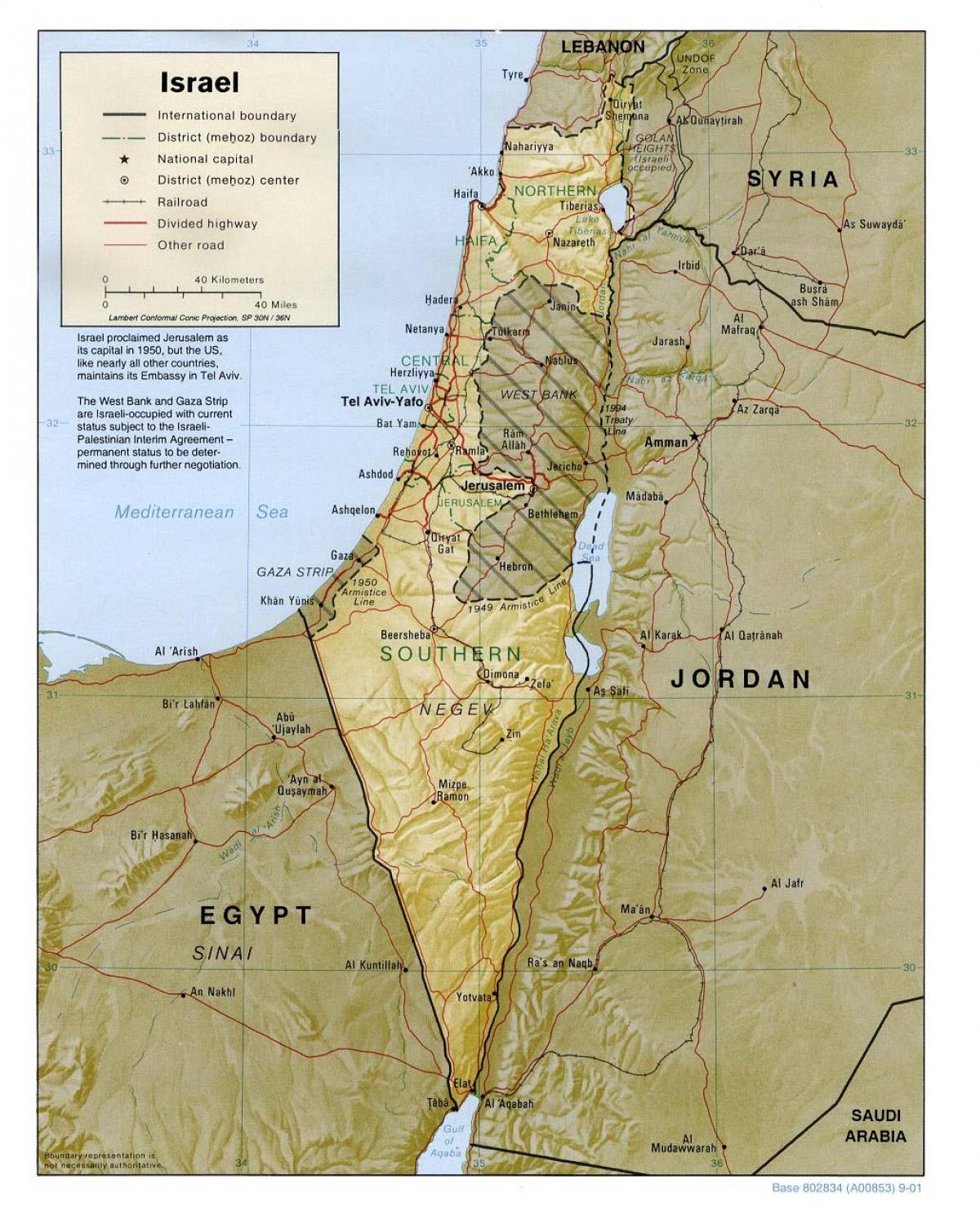 карта на израел географија 