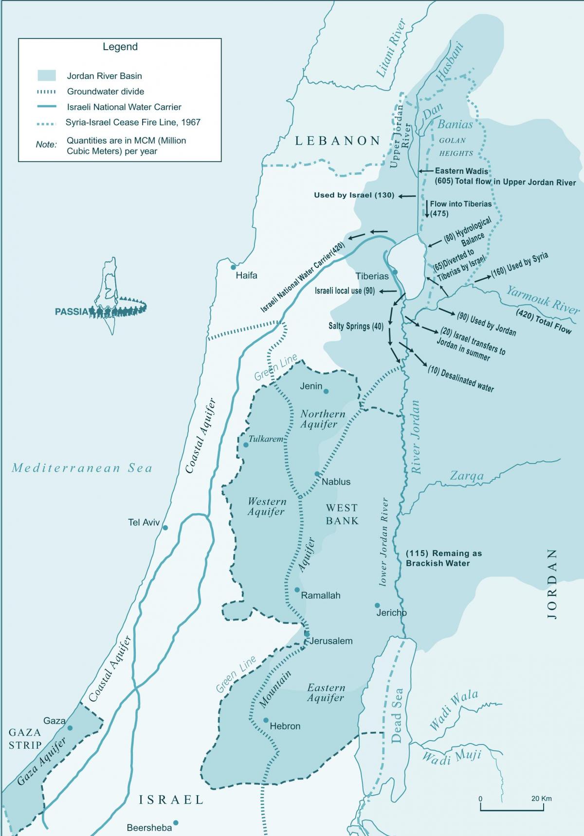 мапа на реката израел